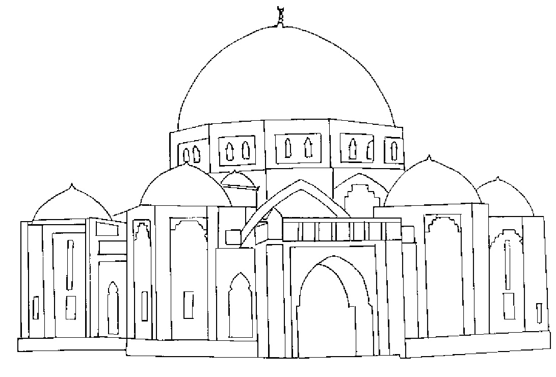 Dessin à colorier: Mosquée (Bâtiments et Architecture) #64595 - Coloriages à Imprimer Gratuits