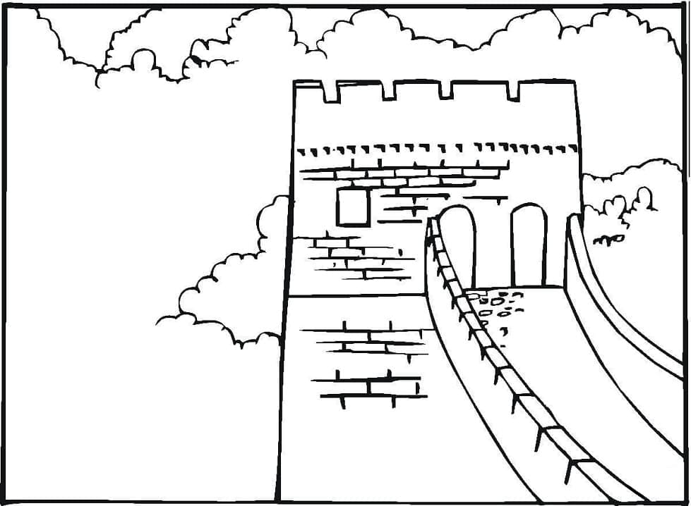 Dessin Muraille de Chine #190406 à colorier de la série Bâtiments et Architecture, gratuit à télécharger et imprimer
