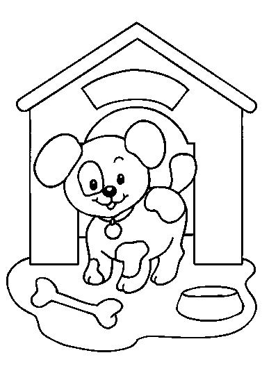 Dessin à colorier: Niche à chien (Bâtiments et Architecture) #62334 - Coloriages à Imprimer Gratuits