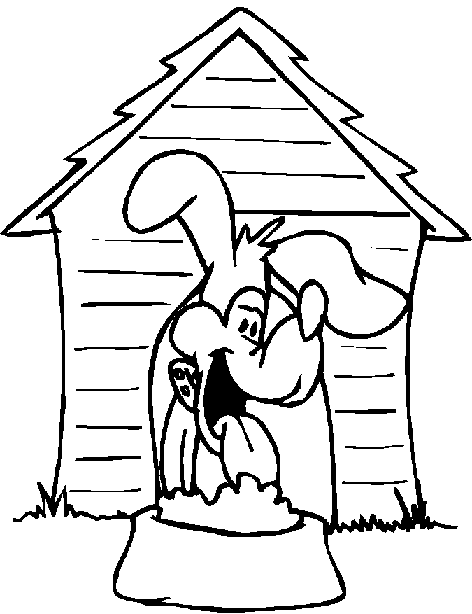 Dessin à colorier: Niche à chien (Bâtiments et Architecture) #62351 - Coloriages à Imprimer Gratuits