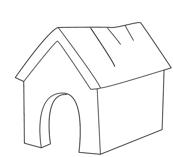 Dessin à colorier: Niche à chien (Bâtiments et Architecture) #62361 - Coloriages à Imprimer Gratuits