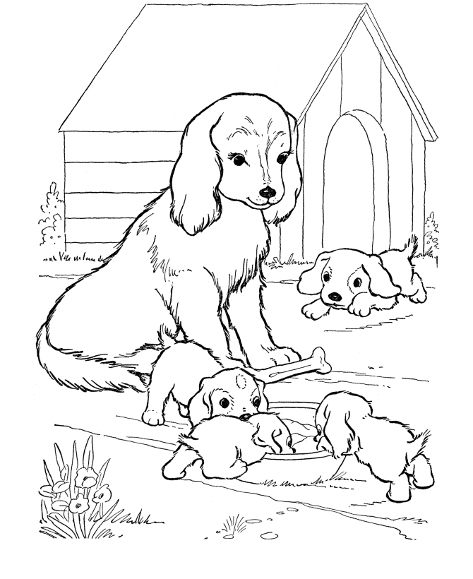 Dessin à colorier: Niche à chien (Bâtiments et Architecture) #62367 - Coloriages à Imprimer Gratuits