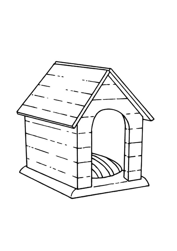 Dessin à colorier: Niche à chien (Bâtiments et Architecture) #62396 - Coloriages à Imprimer Gratuits