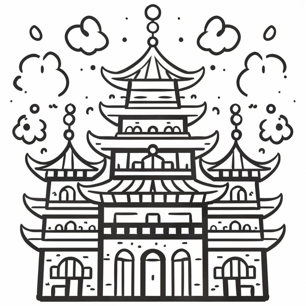 Dessin à colorier: Palais (Bâtiments et Architecture) #212222 - Coloriages à Imprimer Gratuits