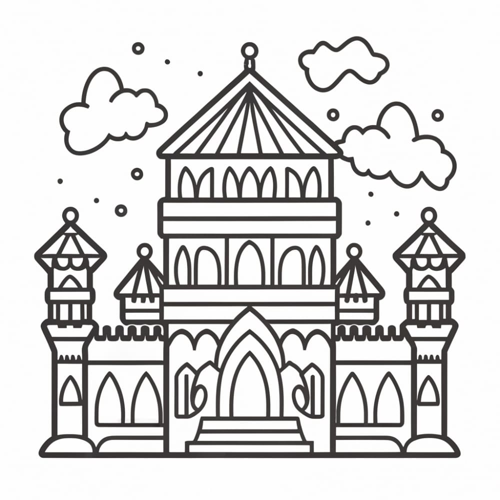 Dessin à colorier: Palais (Bâtiments et Architecture) #212225 - Coloriages à Imprimer Gratuits