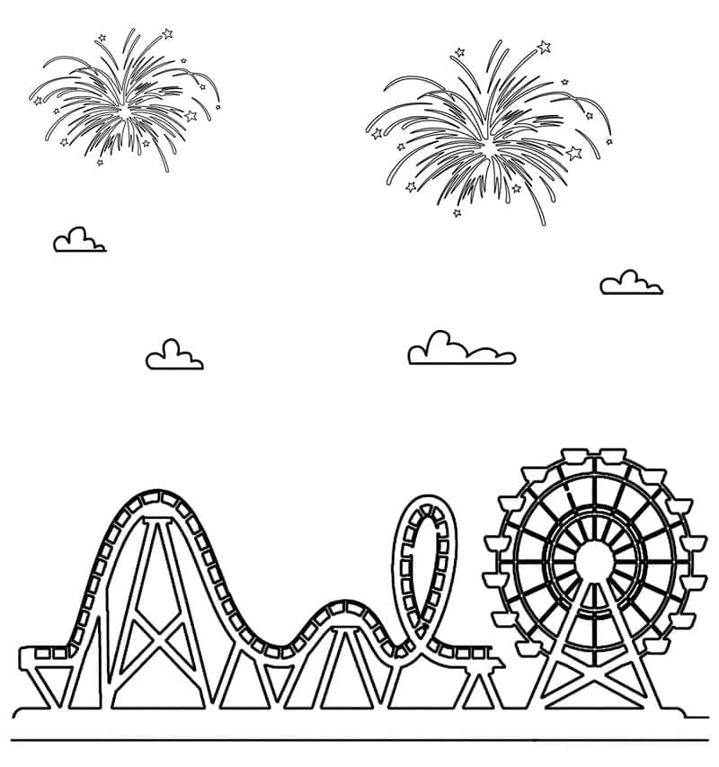 Coloriage gratuit Parc d’attractions #210873 de la collection Bâtiments et Architecture à imprimer