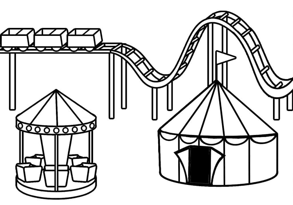 Coloriage gratuit Parc d’attractions #210885 de la collection Bâtiments et Architecture à imprimer