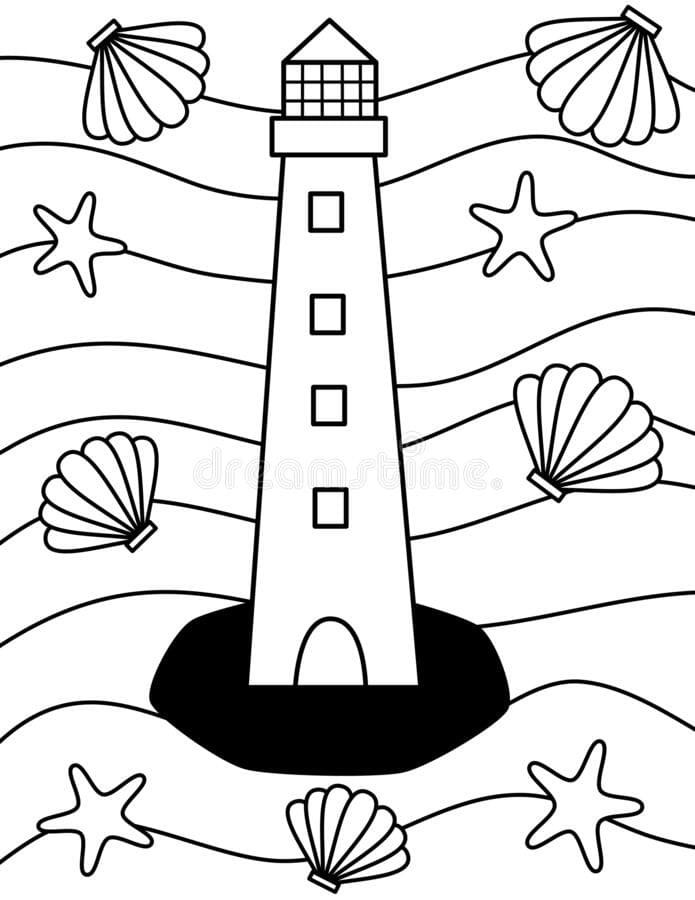 Coloriage imprimable Phare #188020 de la collection Bâtiments et Architecture à colorier aux crayons