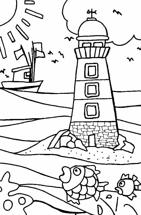 Coloriage gratuit Phare #188023 de la collection Bâtiments et Architecture à imprimer