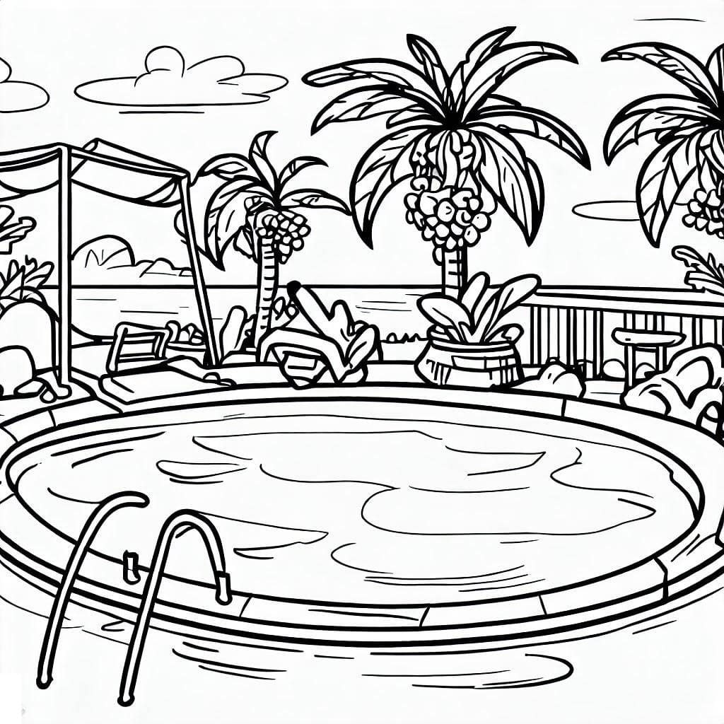 Coloriage gratuit Piscine #186035 de la collection Bâtiments et Architecture à imprimer
