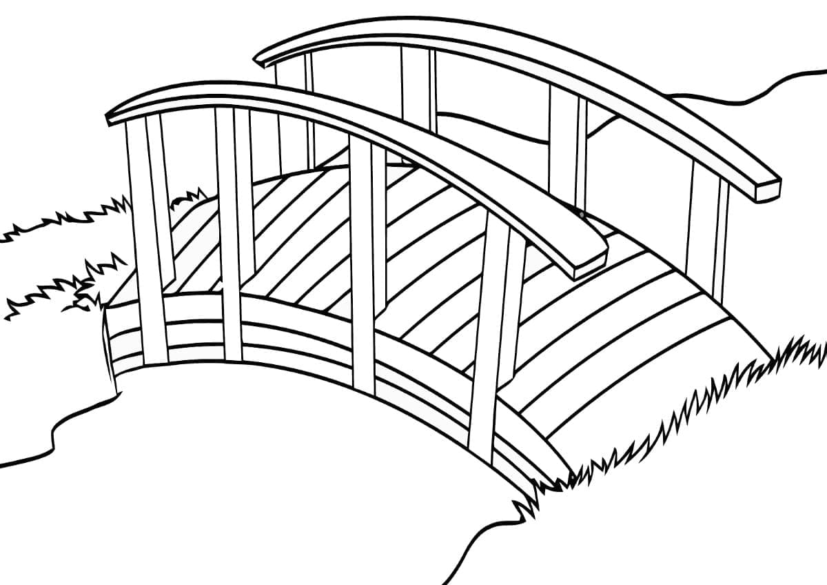 Dessin à colorier Pont #204349 issu de la collection Bâtiments et Architecture, prêt à imprimer