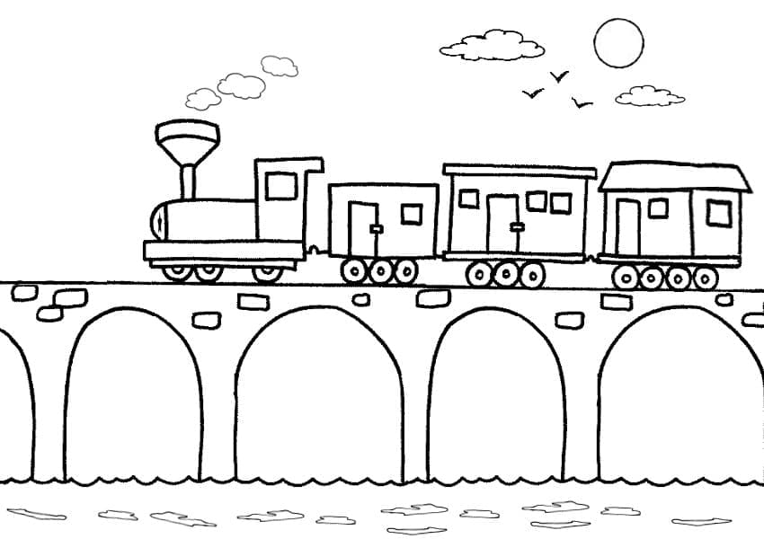Dessin à colorier: Pont (Bâtiments et Architecture) #204354 - Coloriages à Imprimer Gratuits
