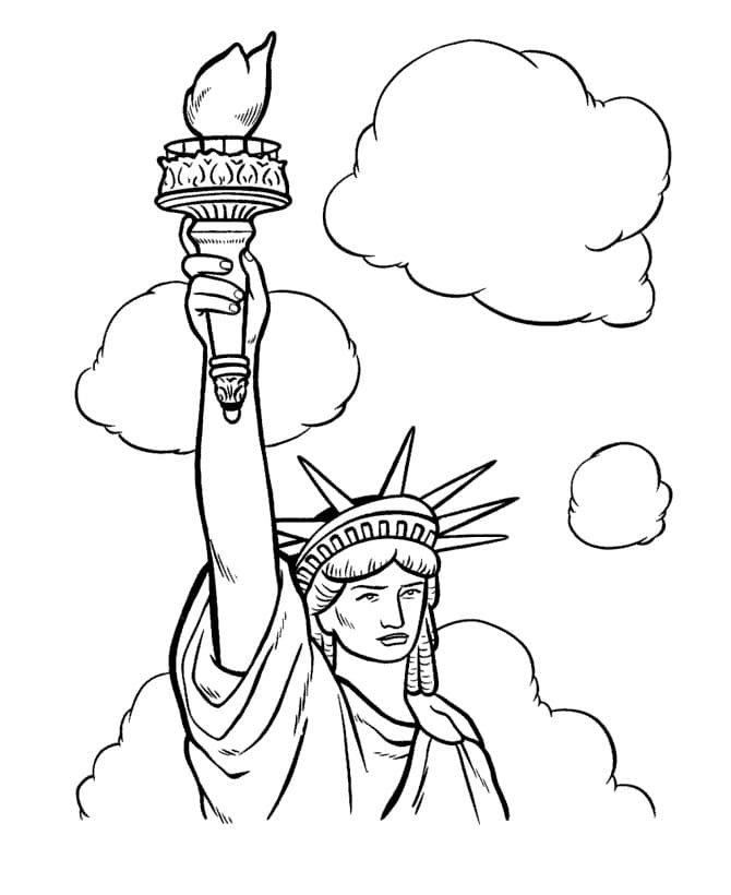 Coloriage gratuit Statue de la Liberté #218899 de la collection Bâtiments et Architecture à imprimer