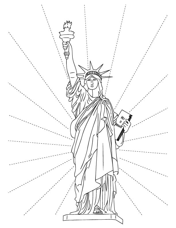 Coloriage gratuit Statue de la Liberté #218900 de la collection Bâtiments et Architecture à imprimer
