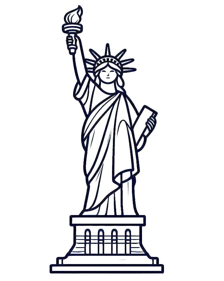 Coloriage gratuit Statue de la Liberté #218907 de la collection Bâtiments et Architecture à imprimer