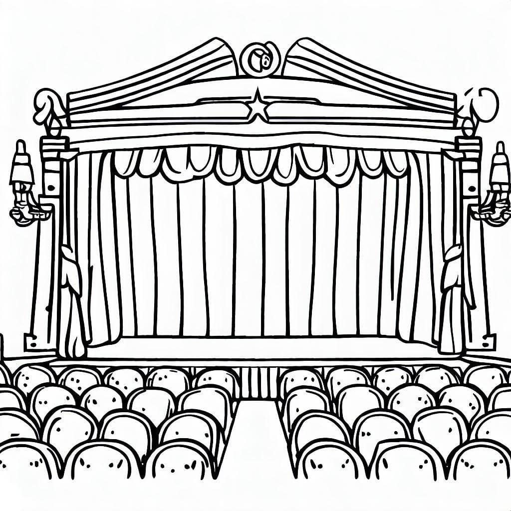 Coloriage gratuit Théâtre #185904 de la collection Bâtiments et Architecture à imprimer