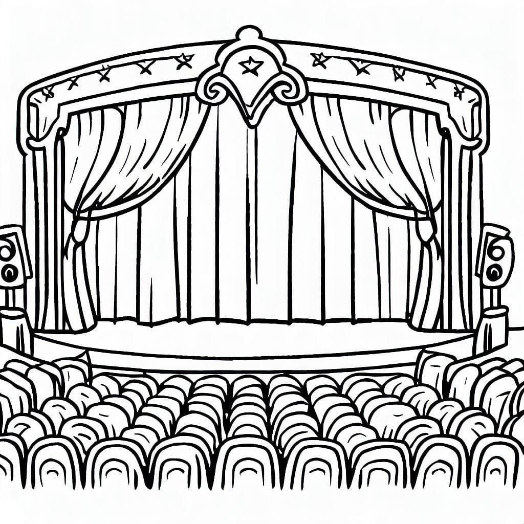 Coloriage gratuit Théâtre #185914 de la collection Bâtiments et Architecture à imprimer