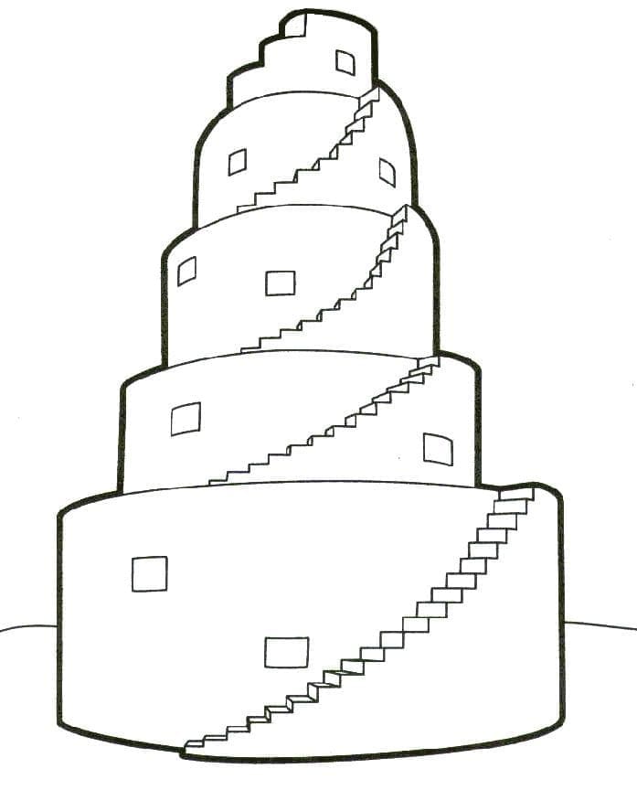 Coloriage gratuit Tour de Babel #213662 de la collection Bâtiments et Architecture à imprimer