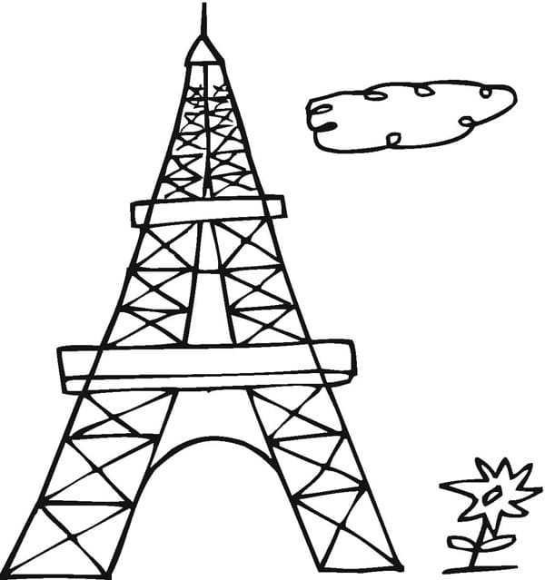 Coloriage gratuit Tour Eiffel #178843 de la collection Bâtiments et Architecture à imprimer