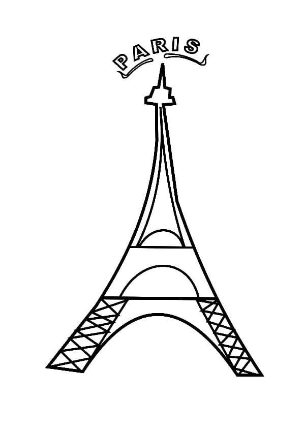 Coloriage gratuit Tour Eiffel #178847 de la collection Bâtiments et Architecture à imprimer