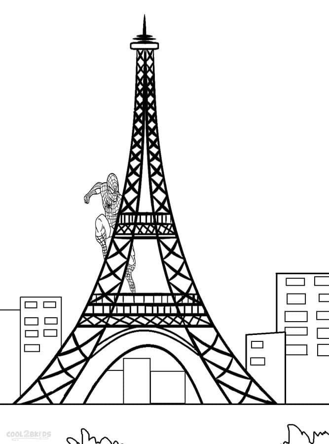 Coloriage gratuit Tour Eiffel #178850 de la collection Bâtiments et Architecture à imprimer