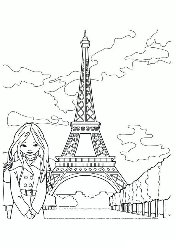 Coloriage imprimable Tour Eiffel #178851 de la collection Bâtiments et Architecture à colorier aux crayons