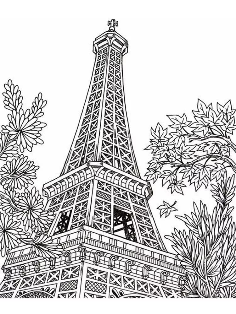 Coloriage gratuit Tour Eiffel #178853 de la collection Bâtiments et Architecture à imprimer