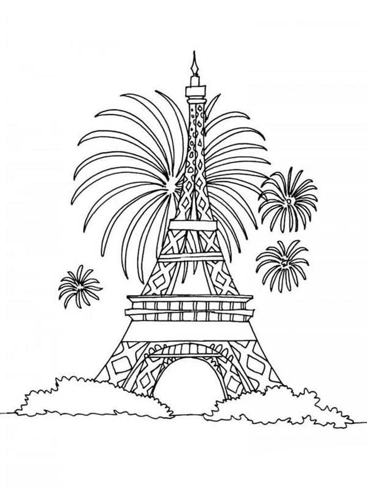 Coloriage gratuit Tour Eiffel #178858 de la collection Bâtiments et Architecture à imprimer