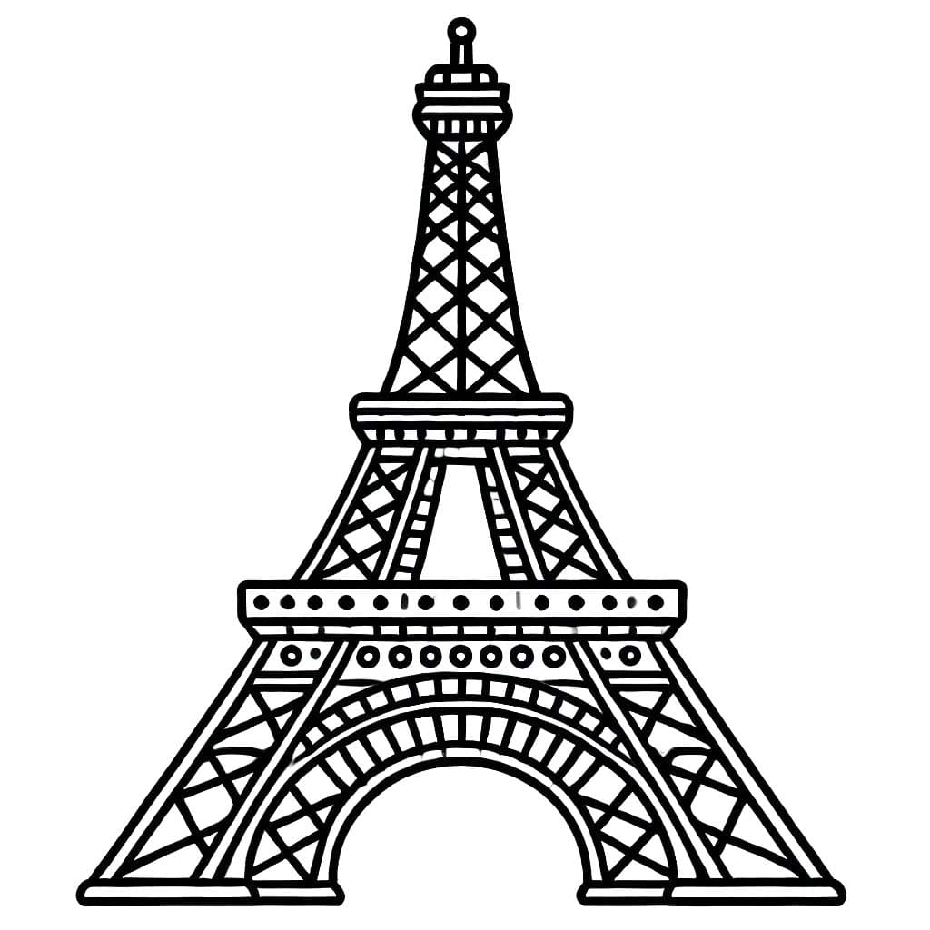 Coloriage gratuit Tour Eiffel #219099 de la collection Bâtiments et Architecture à imprimer