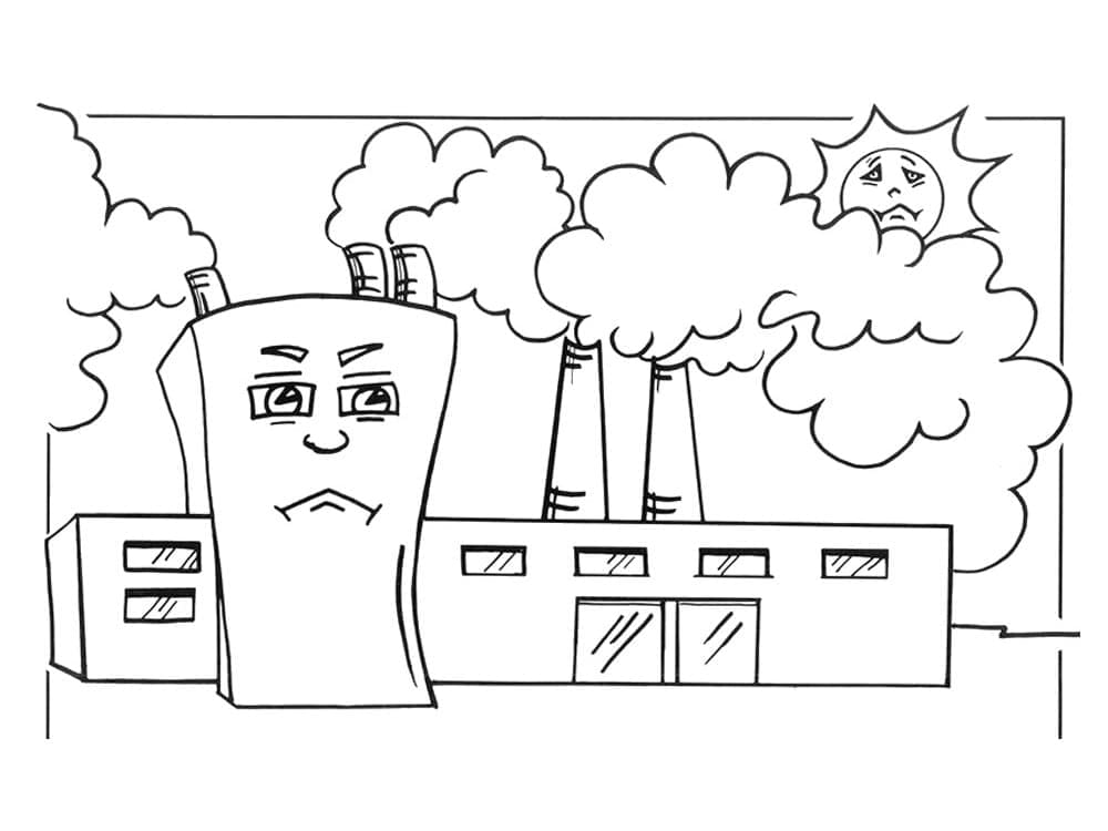 Coloriage gratuit Usine #185552 de la collection Bâtiments et Architecture à imprimer