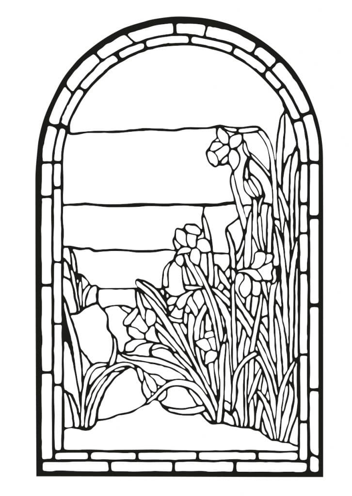 Coloriage gratuit Vitrail #174272 de la collection Bâtiments et Architecture à imprimer