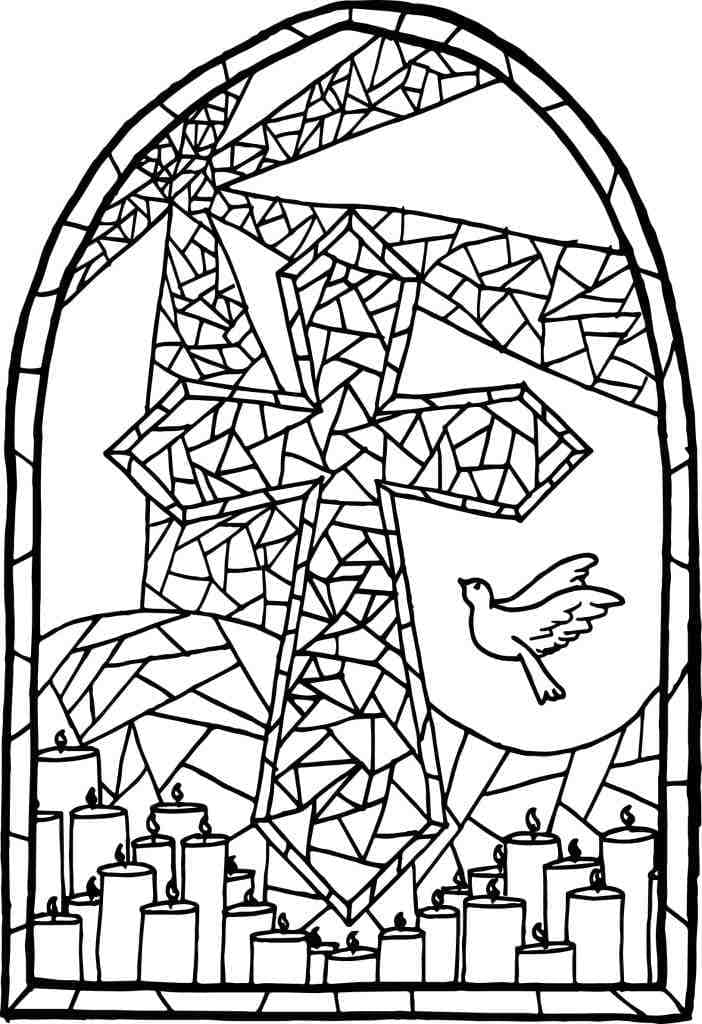Coloriage gratuit Vitrail #174283 de la collection Bâtiments et Architecture à imprimer