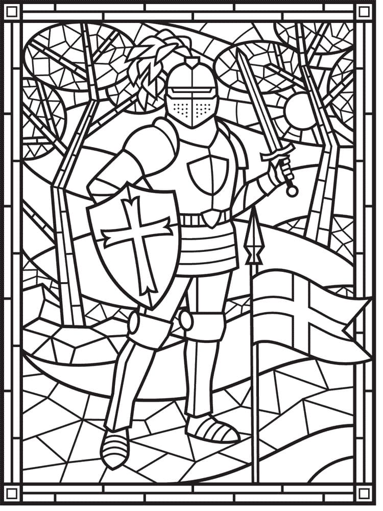 Coloriage gratuit Vitrail #174288 de la collection Bâtiments et Architecture à imprimer