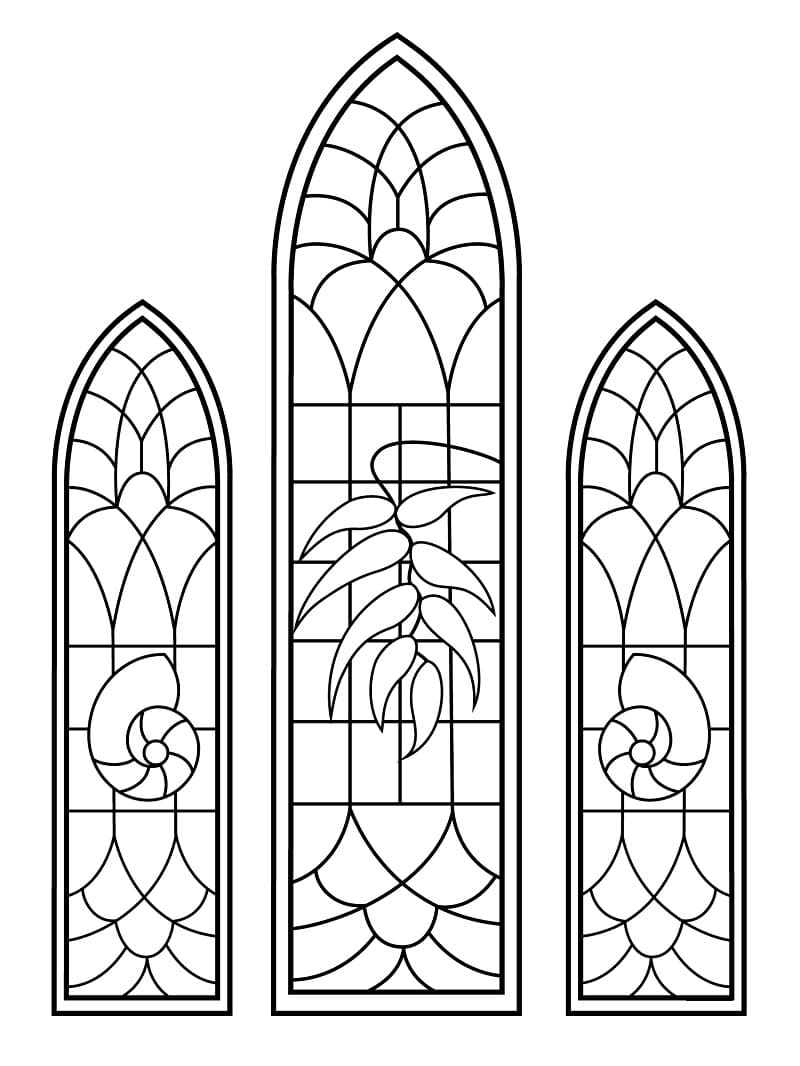 Coloriage gratuit Vitrail #174304 de la collection Bâtiments et Architecture à imprimer