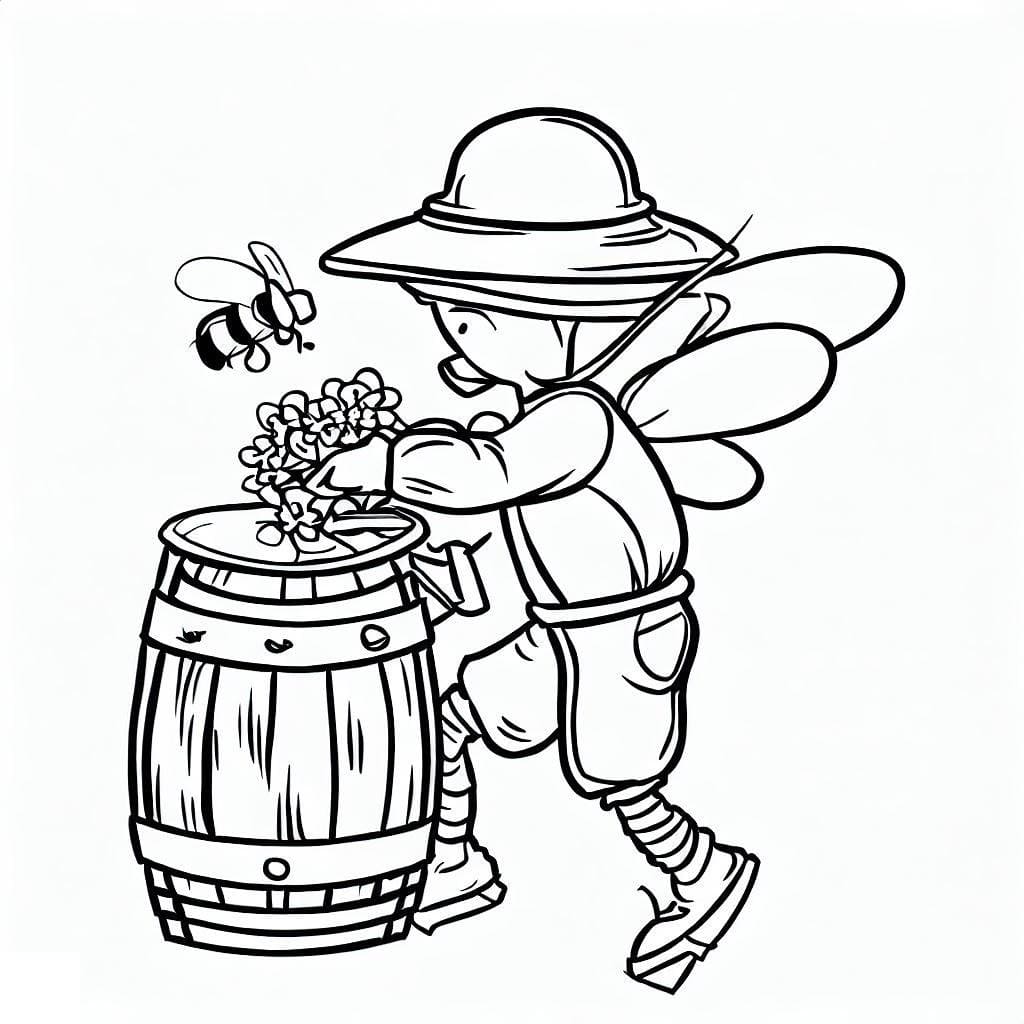 Illustration au trait Apiculteur #189941 de la collection Carrières et Professions à colorier gratuitement