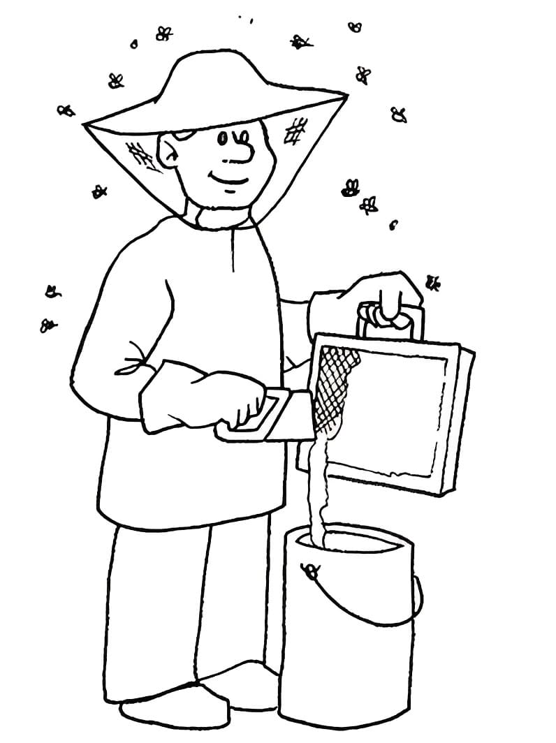 Coloriage gratuit Apiculteur #189944 de la collection Carrières et Professions à imprimer