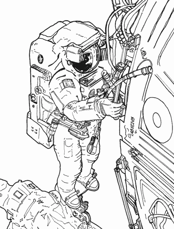 Coloriage gratuit Astronaute #87599 de la collection Carrières et Professions à imprimer