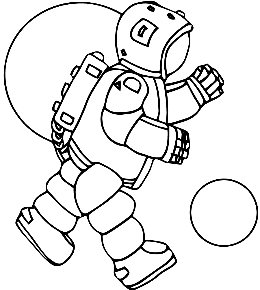 Dessin à colorier: Astronaute (Carrières et Professions) #87642 - Coloriages à Imprimer Gratuits
