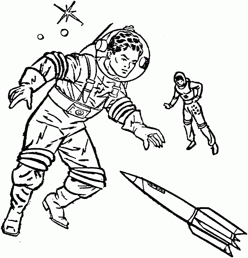 Dessin à colorier: Astronaute (Carrières et Professions) #87694 - Coloriages à Imprimer Gratuits