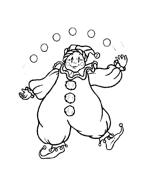 Coloriage imprimable Clown #91003 de la collection Carrières et Professions à colorier aux crayons