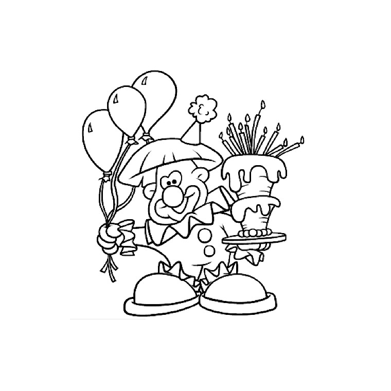 Illustration au trait Clown #91023 de la collection Carrières et Professions à colorier gratuitement