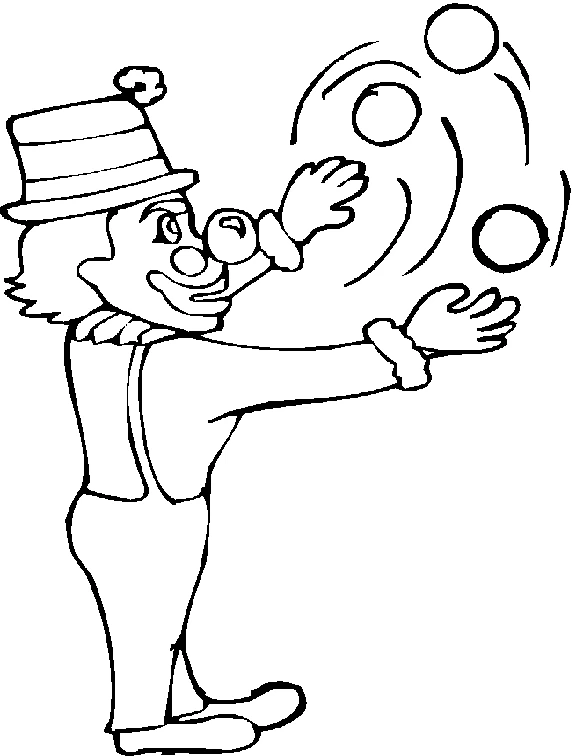 Page de coloriage Clown #91024, collection Carrières et Professions, à imprimer et colorier