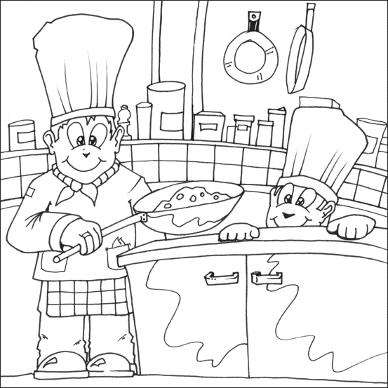 Coloriage gratuit Cuisinier / Cuisinière #91791 de la collection Carrières et Professions à imprimer