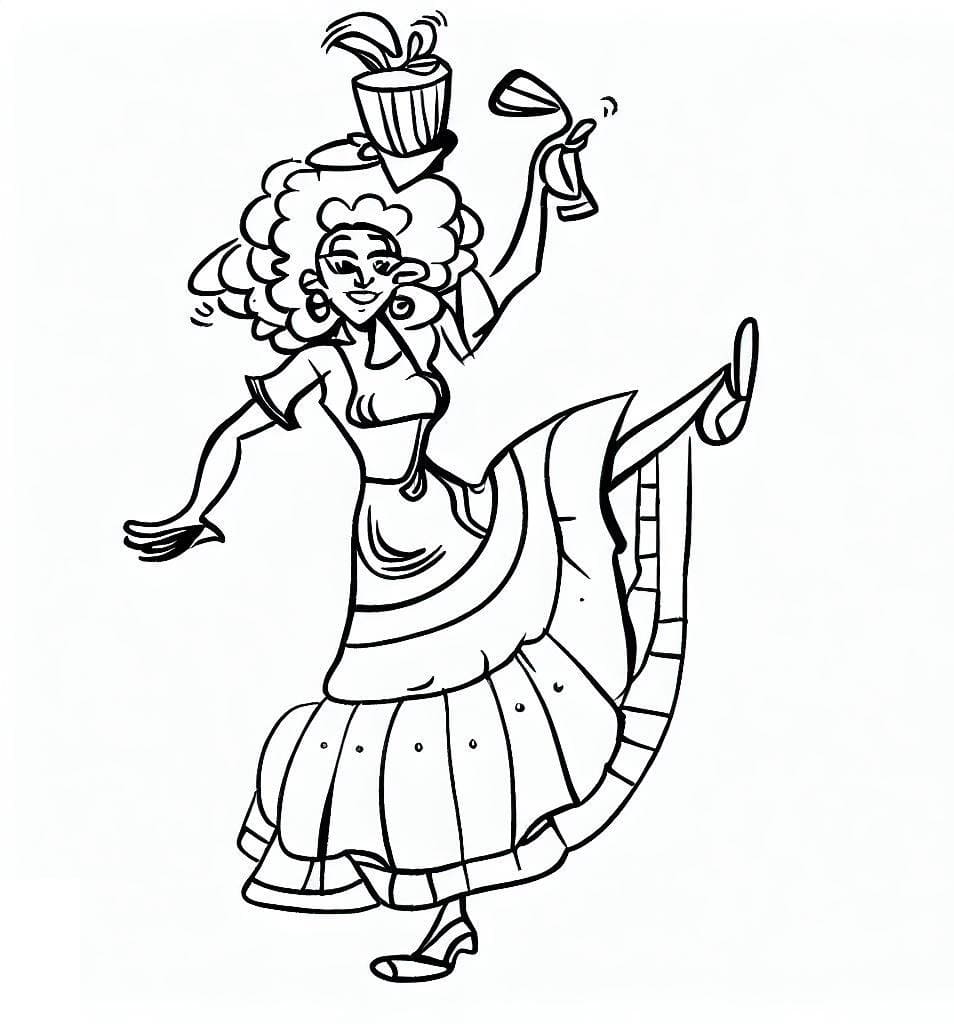 Dessin à colorier: Danseuse Brésilienne de Samba (Carrières et Professions) #191776 - Coloriages à Imprimer Gratuits