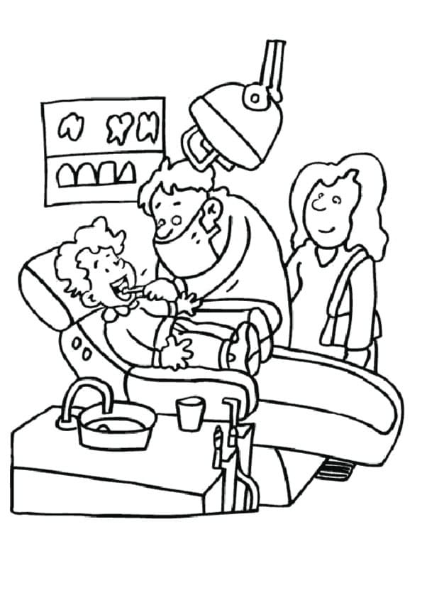 Coloriage gratuit Dentiste #200024 de la collection Carrières et Professions à imprimer