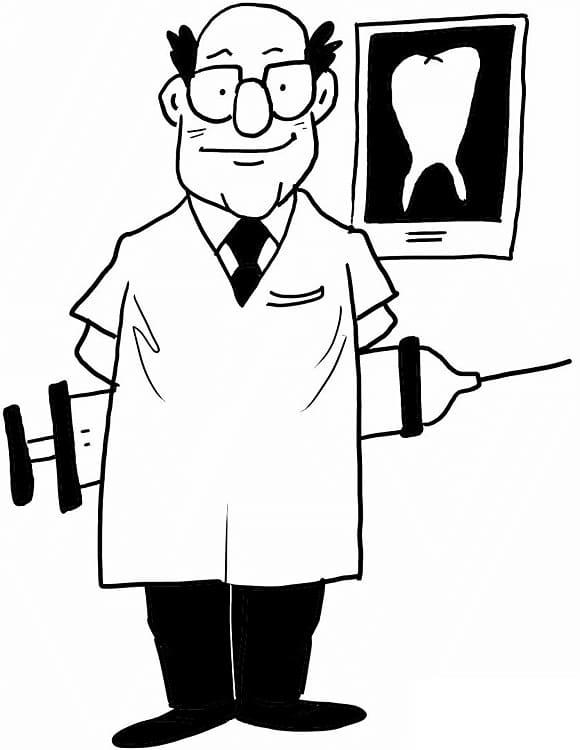 Coloriage gratuit Dentiste #200025 de la collection Carrières et Professions à imprimer