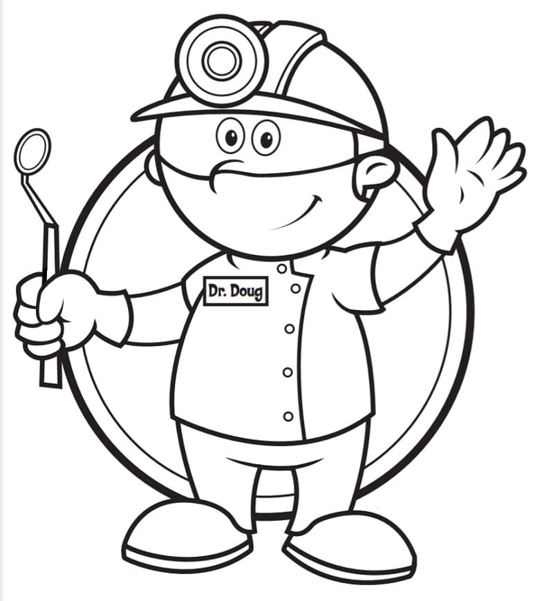 Coloriage gratuit pour enfants et adultes Dentiste #200026, collection Carrières et Professions