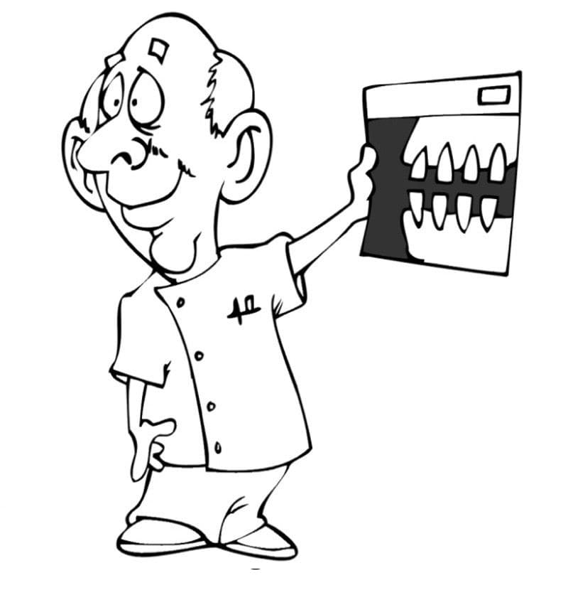 Dessin à colorier Dentiste #200037 issu de la collection Carrières et Professions, prêt à imprimer