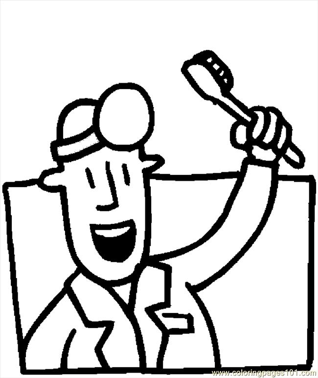 Coloriage Dentiste #92817 à imprimer gratuitement, extrait de la collection Carrières et Professions