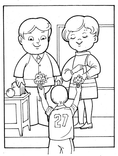 Dessin à colorier: Enseignant / Enseignante (Carrières et Professions) #94324 - Coloriages à Imprimer Gratuits